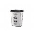Корзина для белья 45л с рисунком Белый кофе "ELIF"