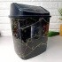 Ведро для мусора 5л с рисунком Чёрный мрамор "ELIF"