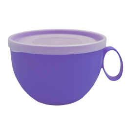 Чашка с крышкой 0,5 л 14х12х8 см синяя Алеана 168006
