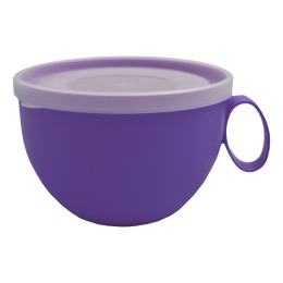 Чашка з кришкою 0,5 л 14х12х8 см фіолетова Алеана 168006