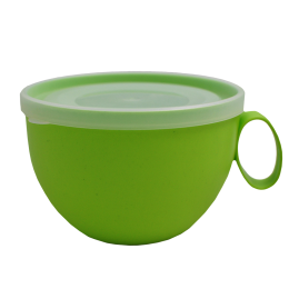 Чашка з кришкою 0,5 л 14х12х8 см зелена Алеана 168006