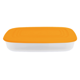 Контейнер для пищевых продуктов 1,5 л прямоугольный оранжевая крышка Алеана 167024