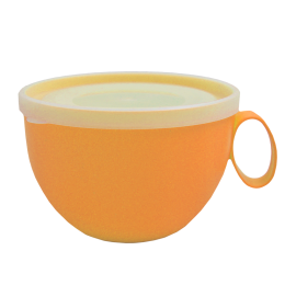Чашка з кришкою 0,5 л 14х12х8 см помаранчева Алеана 168006