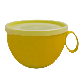 Чашка з кришкою 0,5 л 14х12х8 см темно-жовта Алеана 168006